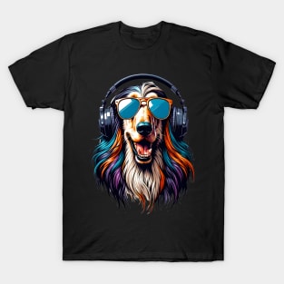 Afghan Hound Smiling DJ: Grooving with Style T-Shirt